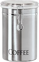 Oggi 62oz Stainless Steel Airtight Coffee Canister - Clear See-Thru Clamp Lid for Beans, Grounds, Kitchen Pantry Storage