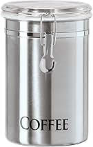 Oggi Stainless Steel Coffee Canister 62 fl oz - Airtight Clamp Lid, Clear See-Thru Top - Ideal for Coffee Bean Storage, Ground Coffee Storage, Kitchen Storage, Pantry Storage. Large Size 5