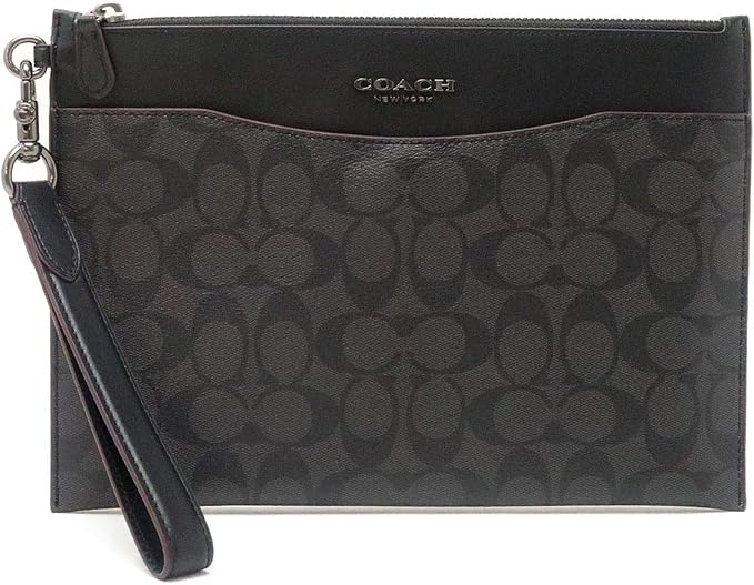 Amazon コーチ Coach バッグ メンズ セカンドバッグ クラッチバッグ ポーチ セカンドポーチ シグネチャー ブラック 黒 F jilwo アウトレット品 並行輸入品 シューズ バッグ