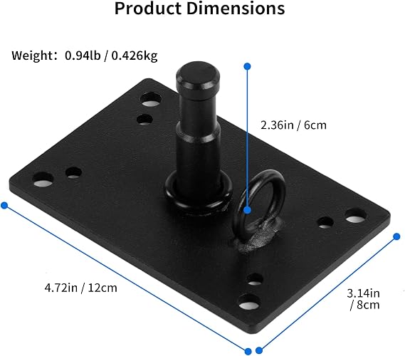 Selens 2.36 inch Baby Pin Plate Wall Ceiling Mount, Mini Lighting Wall Holder with 5/8 Stud for Photo Studio Light Stand Flash Accessories