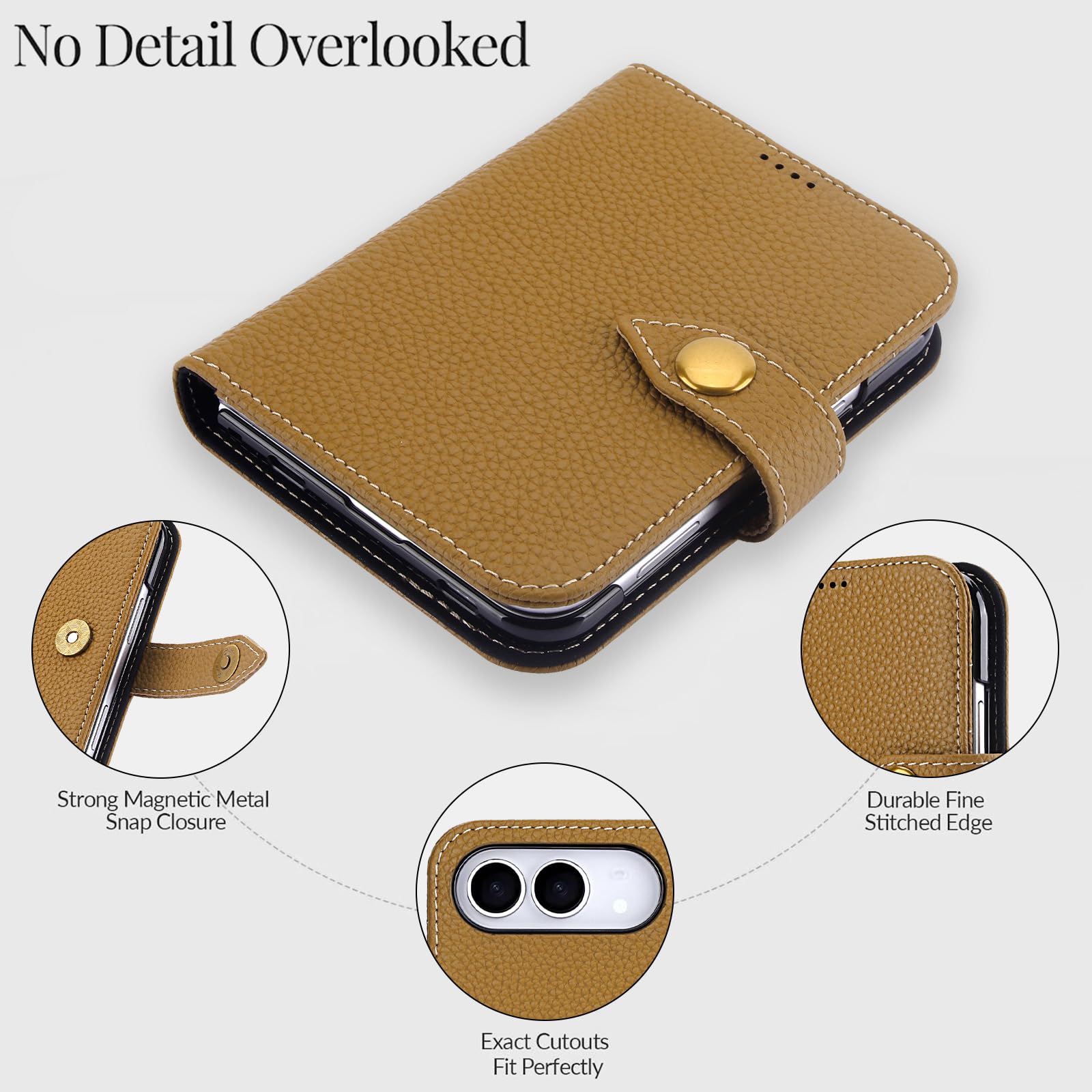 Etui na telefon iPhone Duo, prawdziwa skóra, magnetyczne etui z klapką