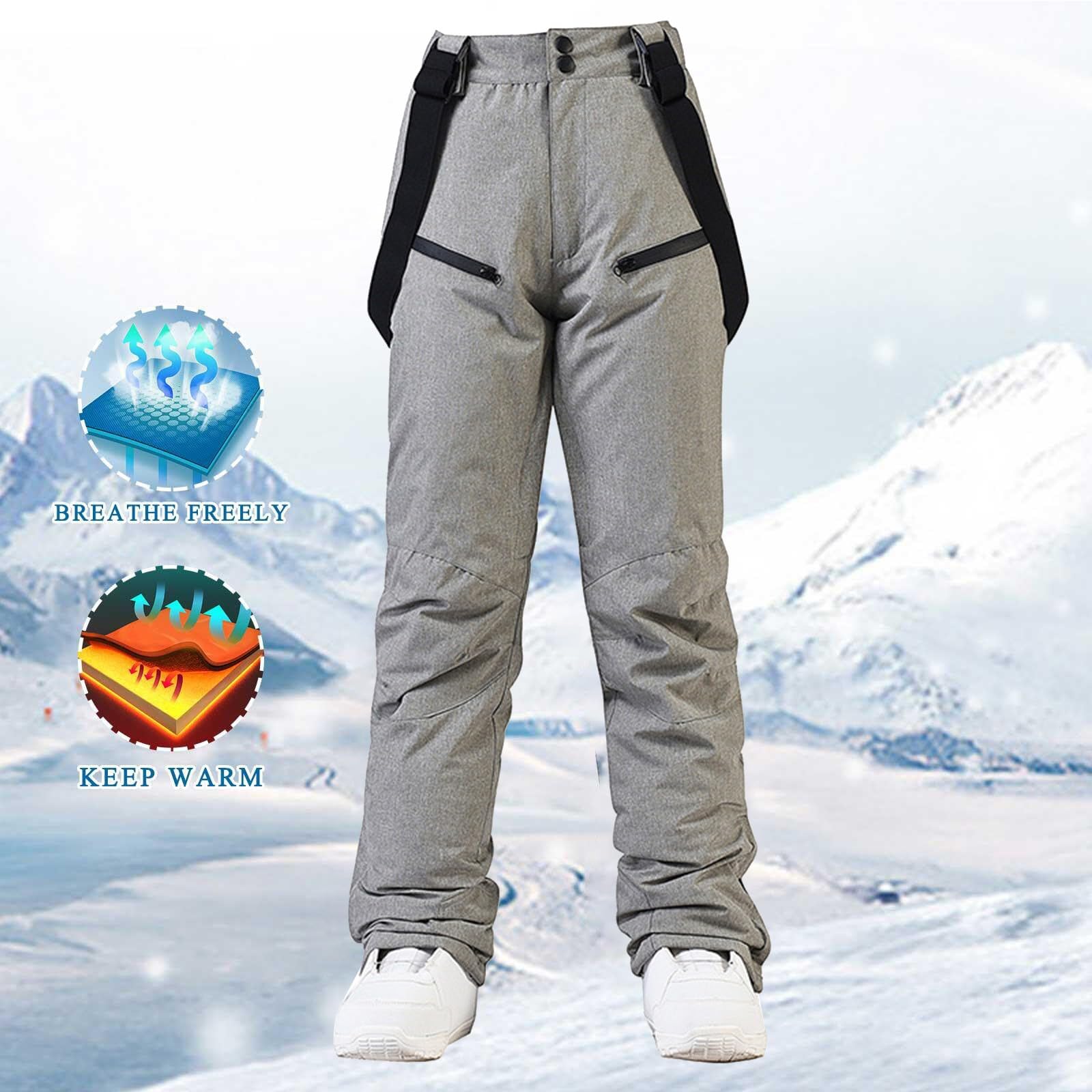 Générique Legging De Grossesse isolée pour Femme, Pantalon à Bretelles Couleur Unie Abdominale (Grey, XXXL)