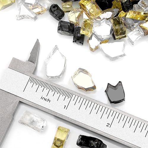 Miniatura 2 de Mr. Fireglass 10 libras de vidrio reflectante para chimenea, hoguera y paisajismo, piedras de fuego de 0.6 cm mezcladas de alto brillo para uso al