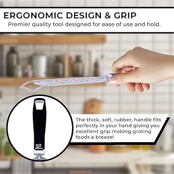 K Basix Cheese Grater & Shredder - Stainless Steel - Razor Sharp Blades - Medium Shred - Ideal Hand Grater for Hard F...