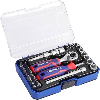Amazon.co.jp: WORKPRO ビットラチェットセット ソケットレンチセット