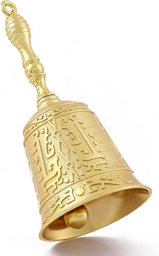 Miniatura 7 de Campana de llamada de latón macizo súper fuerte para tocar en la boda, campanas de mano de nuevo estilo para personas mayores, campanas de mano para