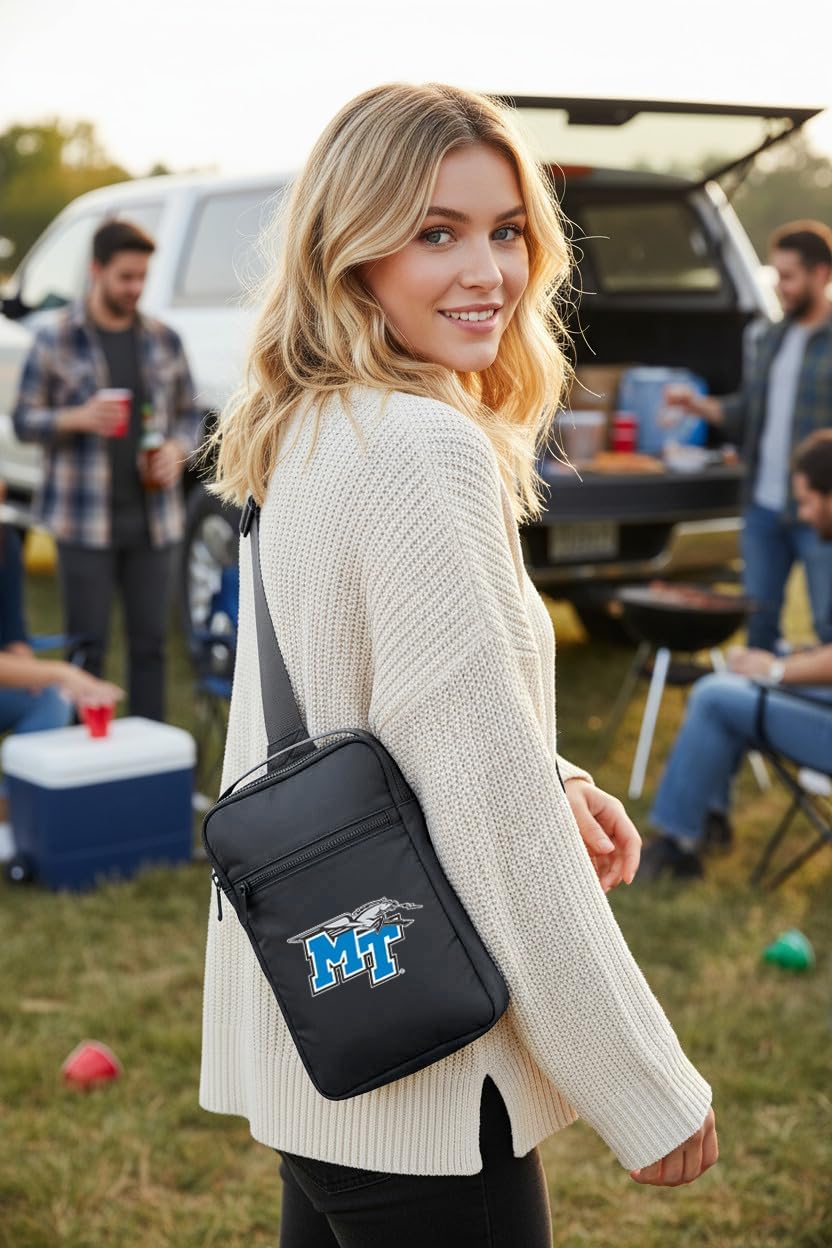 Broad Bay Middle Tennessee Crossbody Bag - Versatile Travel, Sports, or Gameday Bag for MTSU Fans and Alumni, Men or Women