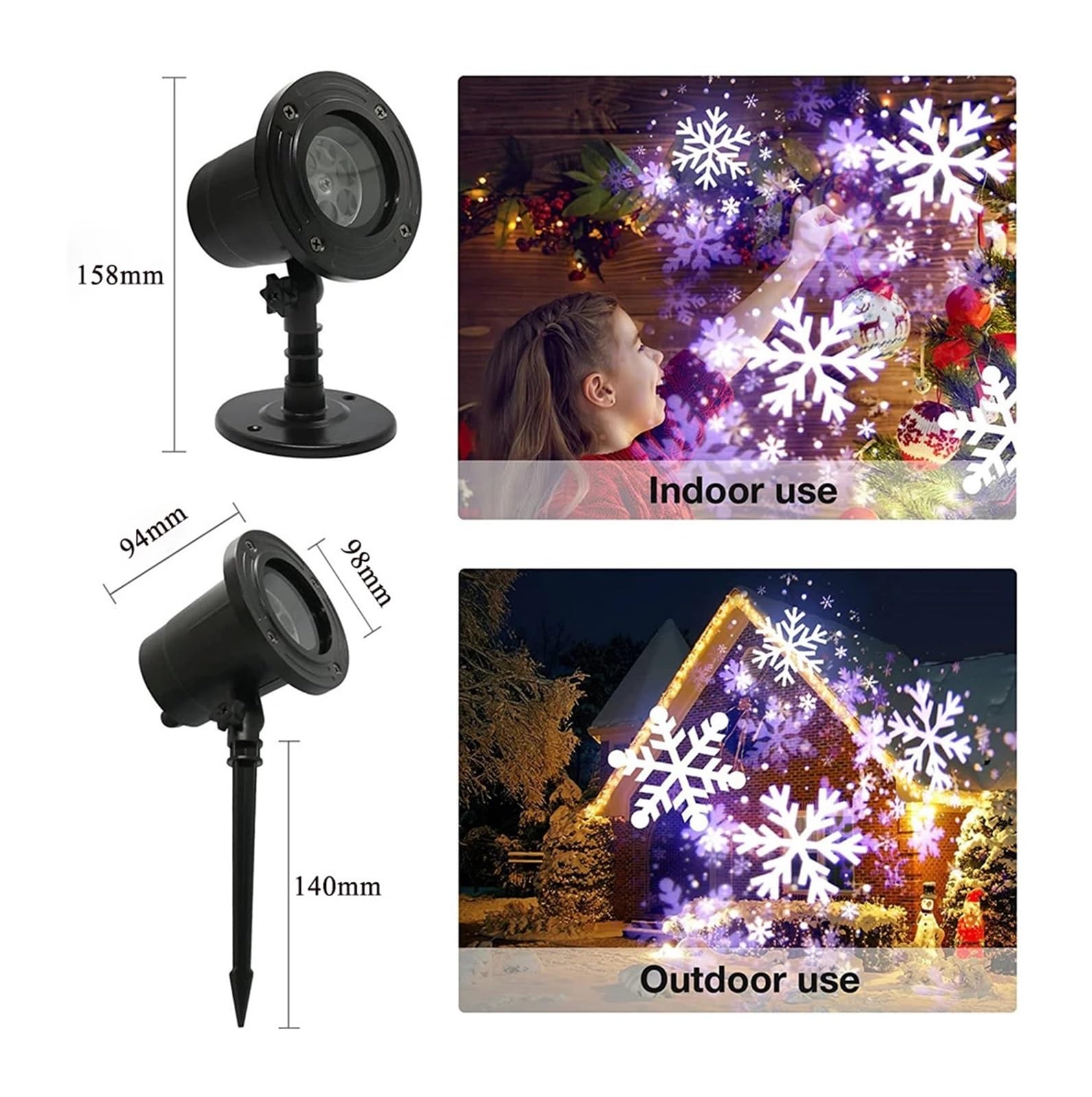 Projecteur Lumineux, projecteur holographique d'halloween, projecteur de Flocons de Noël extérieur, Lampes LED pour scène, Jardin, pelouse, aménagement paysager, lumières d'automne pour Hall