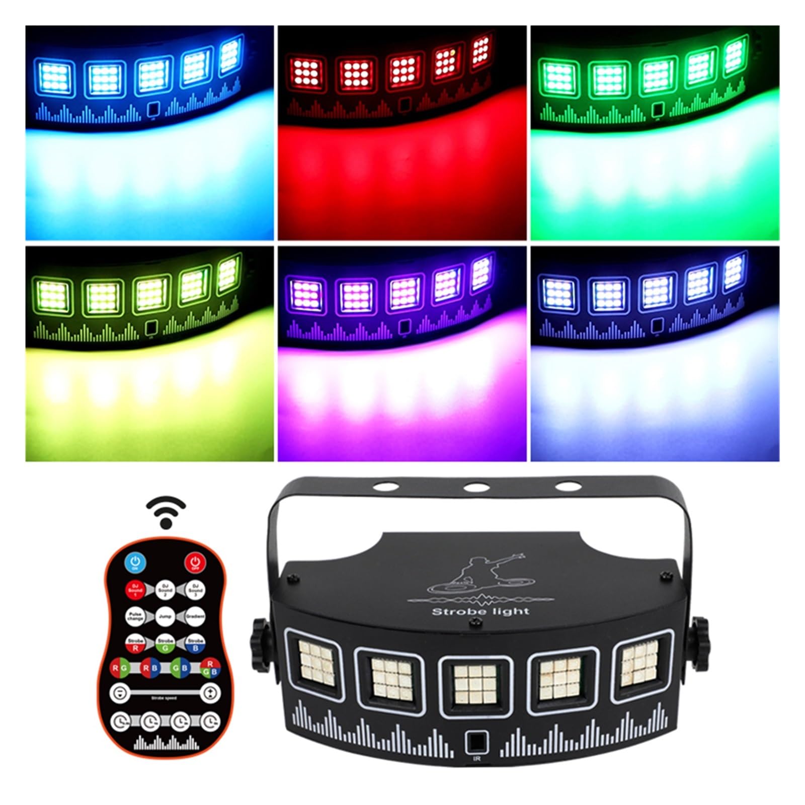 USB DJ światło stroboskopowe z pilotem na imprezę dyskotekową wakacje Xmas Music Club Bar Dance aktywowana dźwiękiem lampa błyskowa LED RGB oświetlenie sceniczne Na imprezy i do klubów