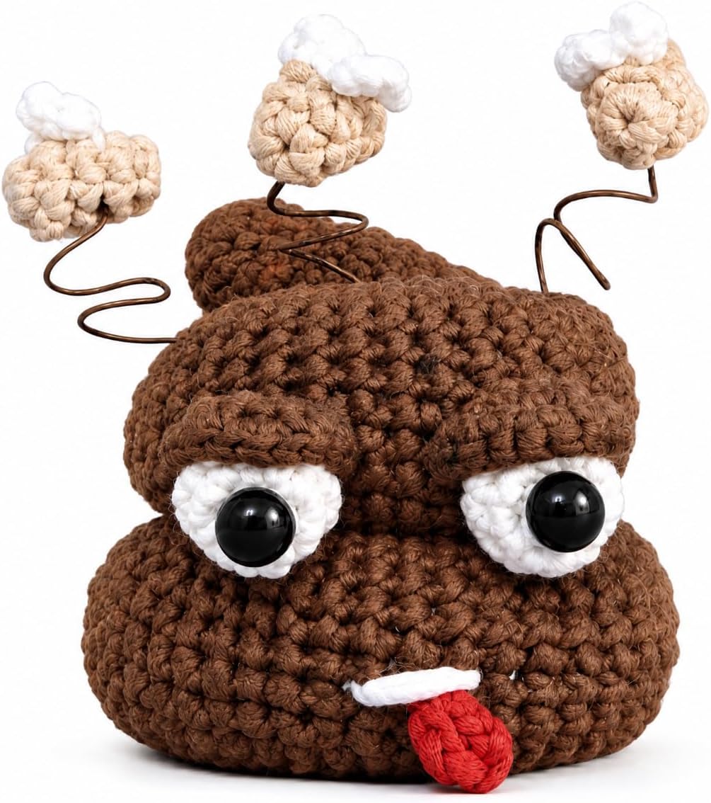 CLOUDAO Crochet Kit for Beginners, Amigurumi Kit, Funny Poop