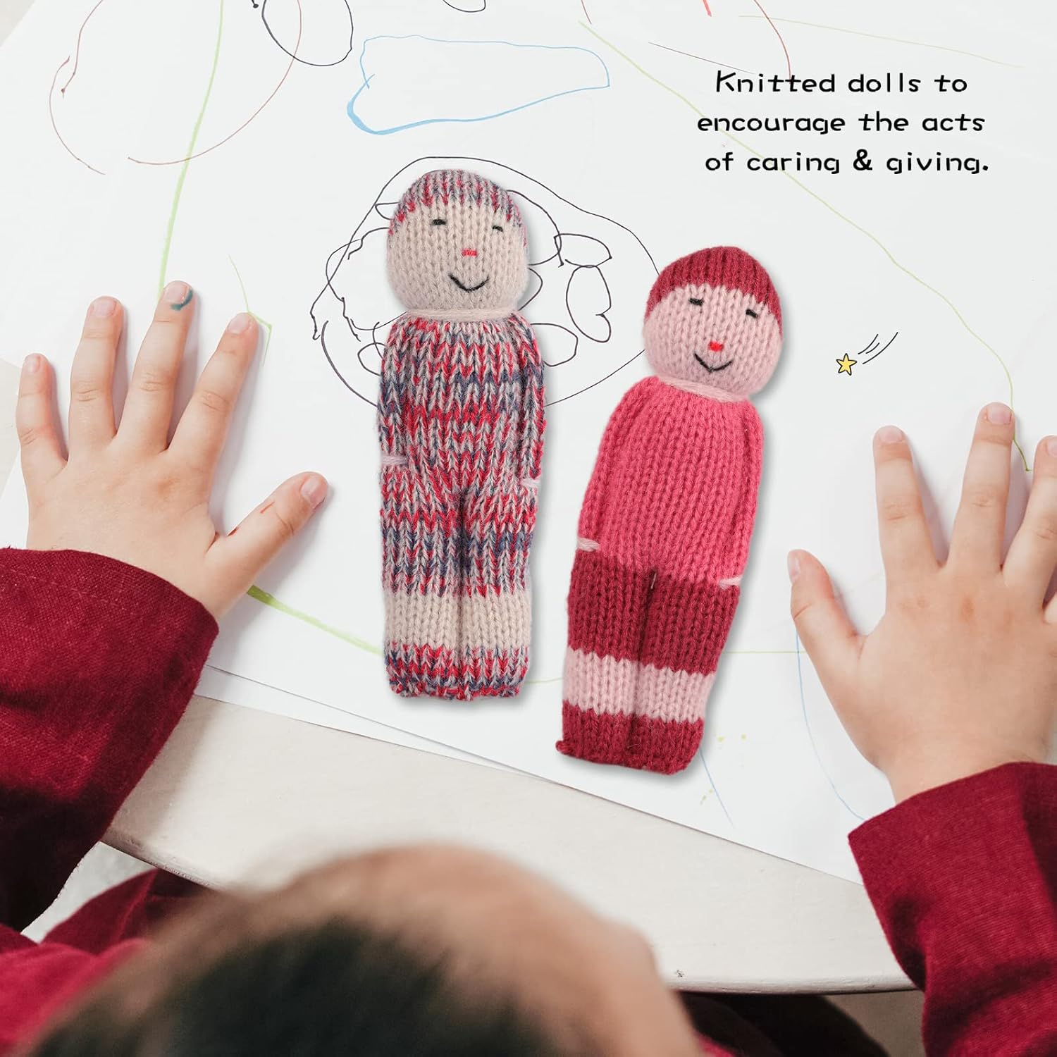 VTRETU Knit Doll，100% Cotton Handmade Crochet Stuffed Toys，Children’s Gift, a Box of Four Sets, 6 inches(W01) : Toys & Games