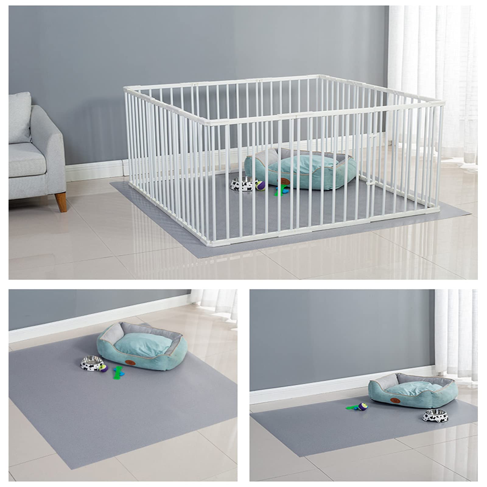 Tappetino per Gabbia per Cani, Impermeabile, per Pavimenti, per Dormire, Anti-Masticazione, Lavabile, Protezione per Tappetino per Pavimento, Tappetino Antiscivolo, Tappe,100X100cm