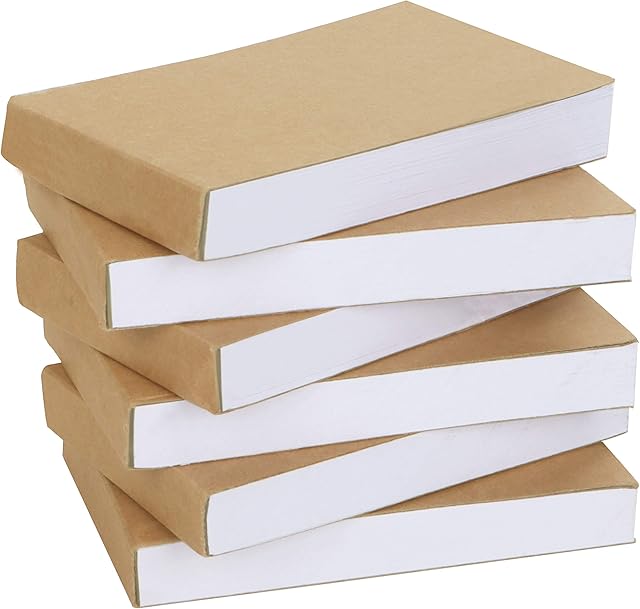 BELLE VOUS Blank Kraft Flip Book (6 Pack) - 11.5 x 6.5cm/4.53 x 2.56 Inches - 180 Pages (90 Sheets) No Bleed Sketchpad Paper - Small Cartoon Animation Creation, Drawing & Sketching Flipbook Notepad