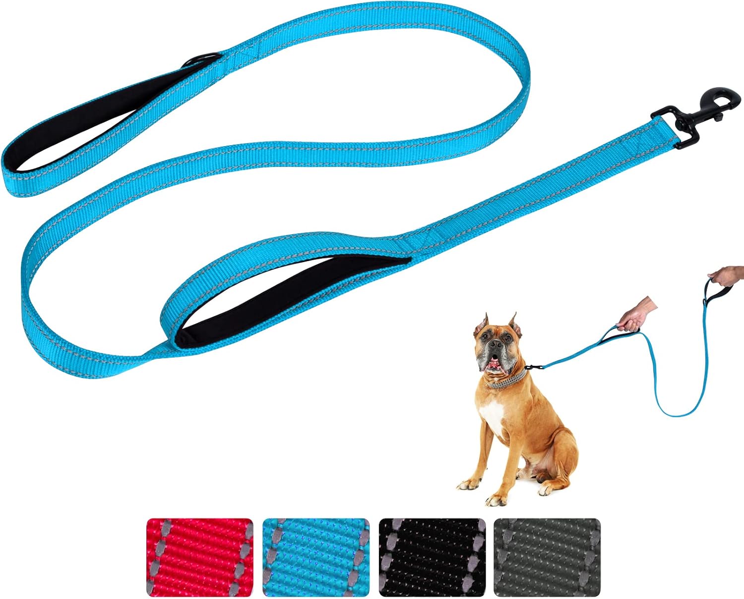 Aepeasti Dog Leash for Medium to Large Dogs with Two Padded Handles 5FT/6FT, Double Handle Dog Leash, Reflective Training Lead, Durable…