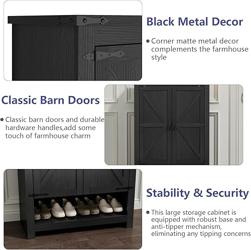 Miniatura 9 de Loomie Armario de zapatos con puertas, 7 niveles y 28 pares de almacenamiento para zapatos, armarios estrechos ocultos con estantes ajustables,