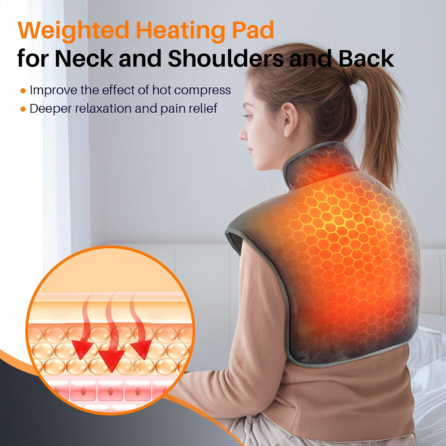 Weighted Heating Pad for Neck and Shoulders and Back