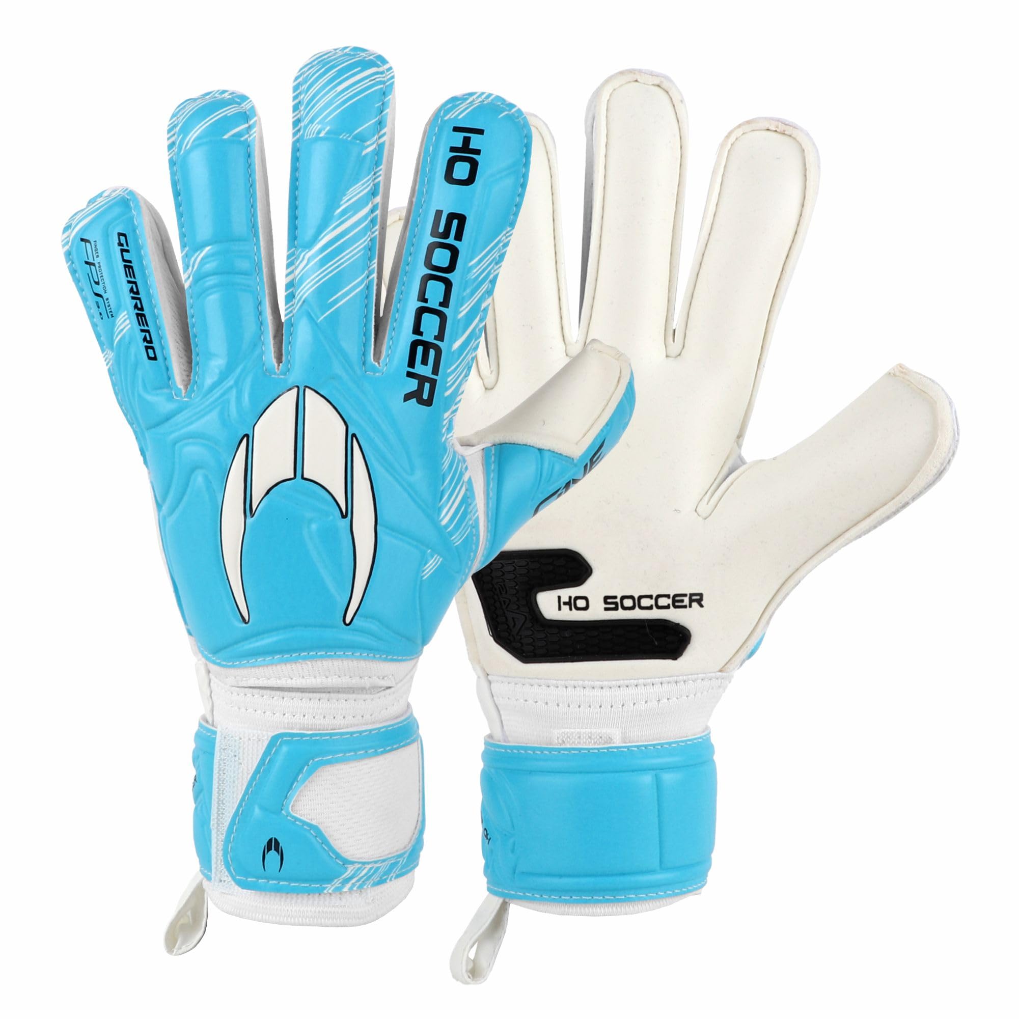 HO Soccer Guerrero One Protek FL Blue Team, Guantes Portero con Protección de Desdos Extraíbles, Unisex Niño, Azul/Blanco, 5,5