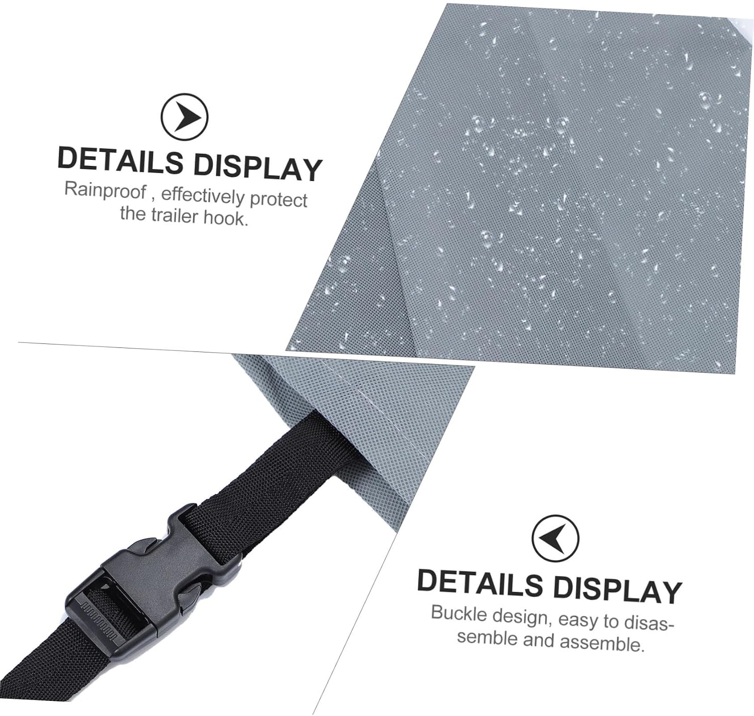 1pc Trailer Cover Outdoor Protection for Trailers Cars Motorcycles Grey Easy Storage Clean Lightweight for Rain Dust