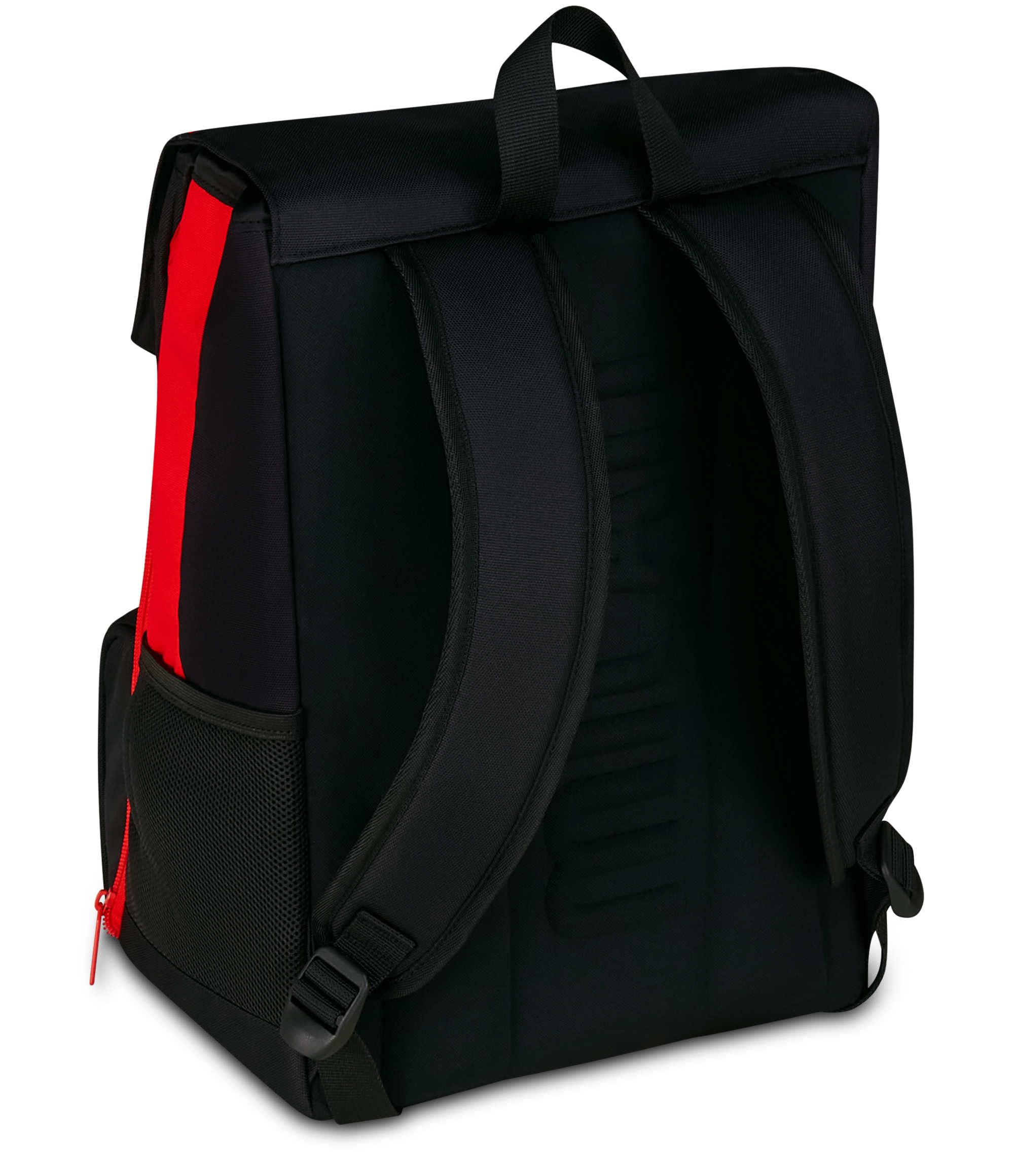Seven Milan Zaino Doppio Scomparto Estensibile, Rosso e Nero, Squadra Calcio, Maxi Capienza, Schienale Preformato, Bambino, Scuola Elementare