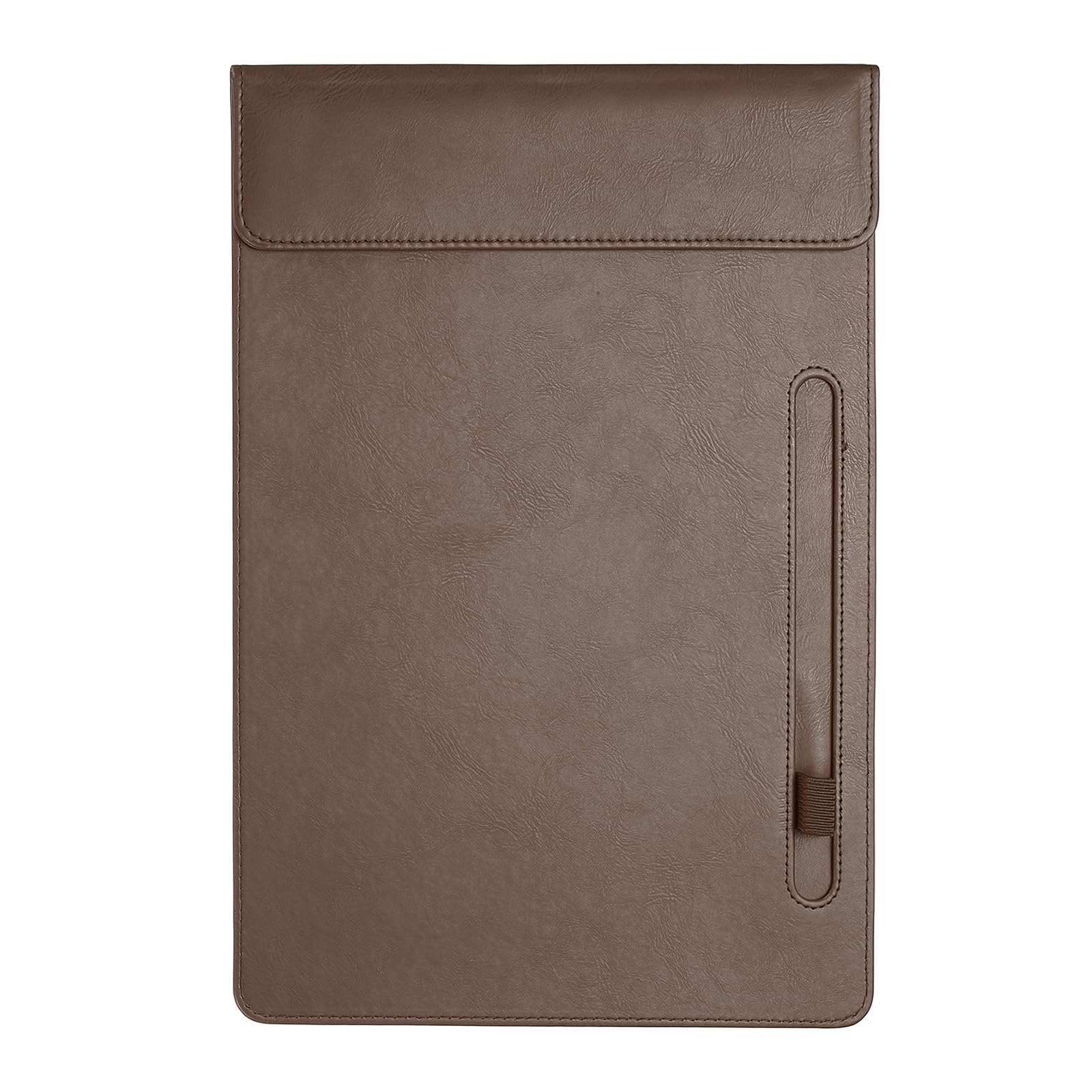 PATIKIL Planche À Pince Taille Lettre A4 En Cuir PU, 24x34cm Porte-dossiers Magnétique Professionnel Avec Porte-Stylo Organisateur De Bureau Style 3, Marron