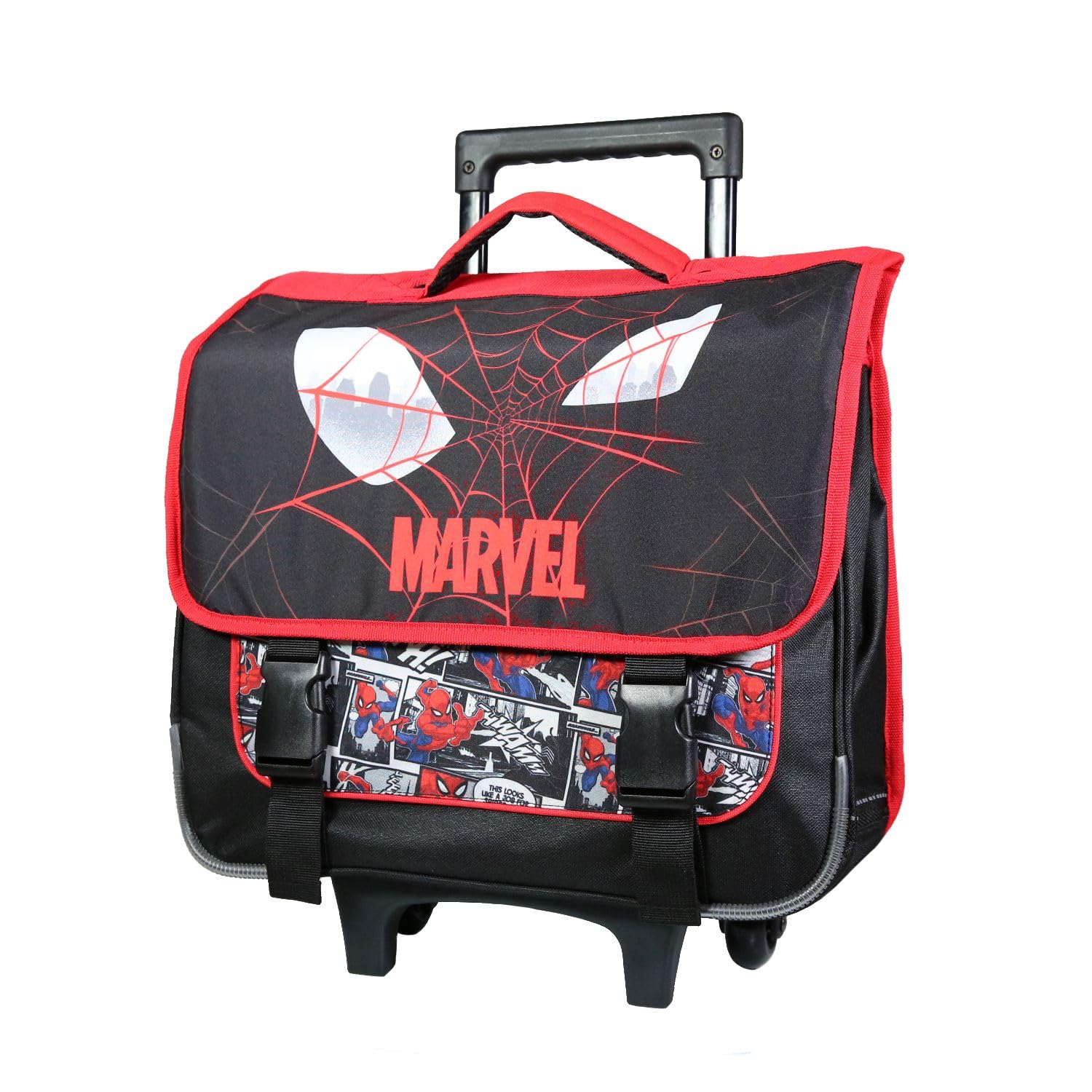 Bagtrotter Cartable à roulettes 38 cm Spider-Man Noir Toile d'araignée
