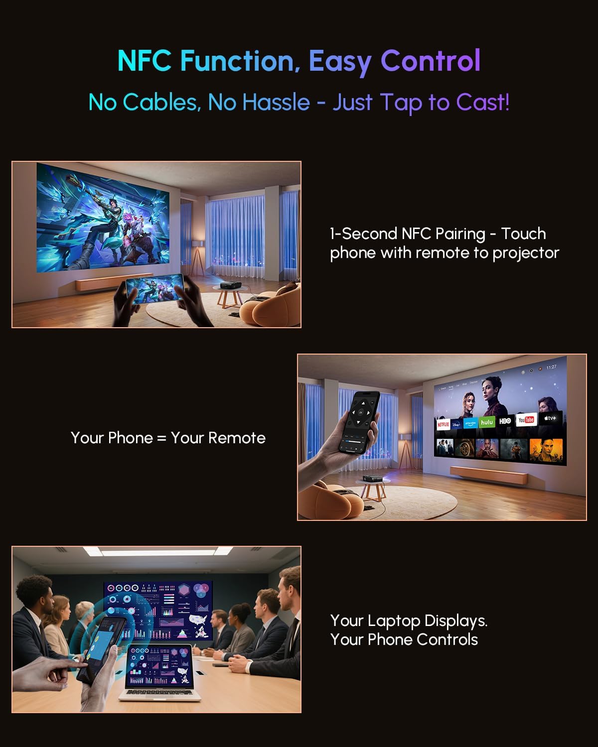 Easy casting and control with NFC