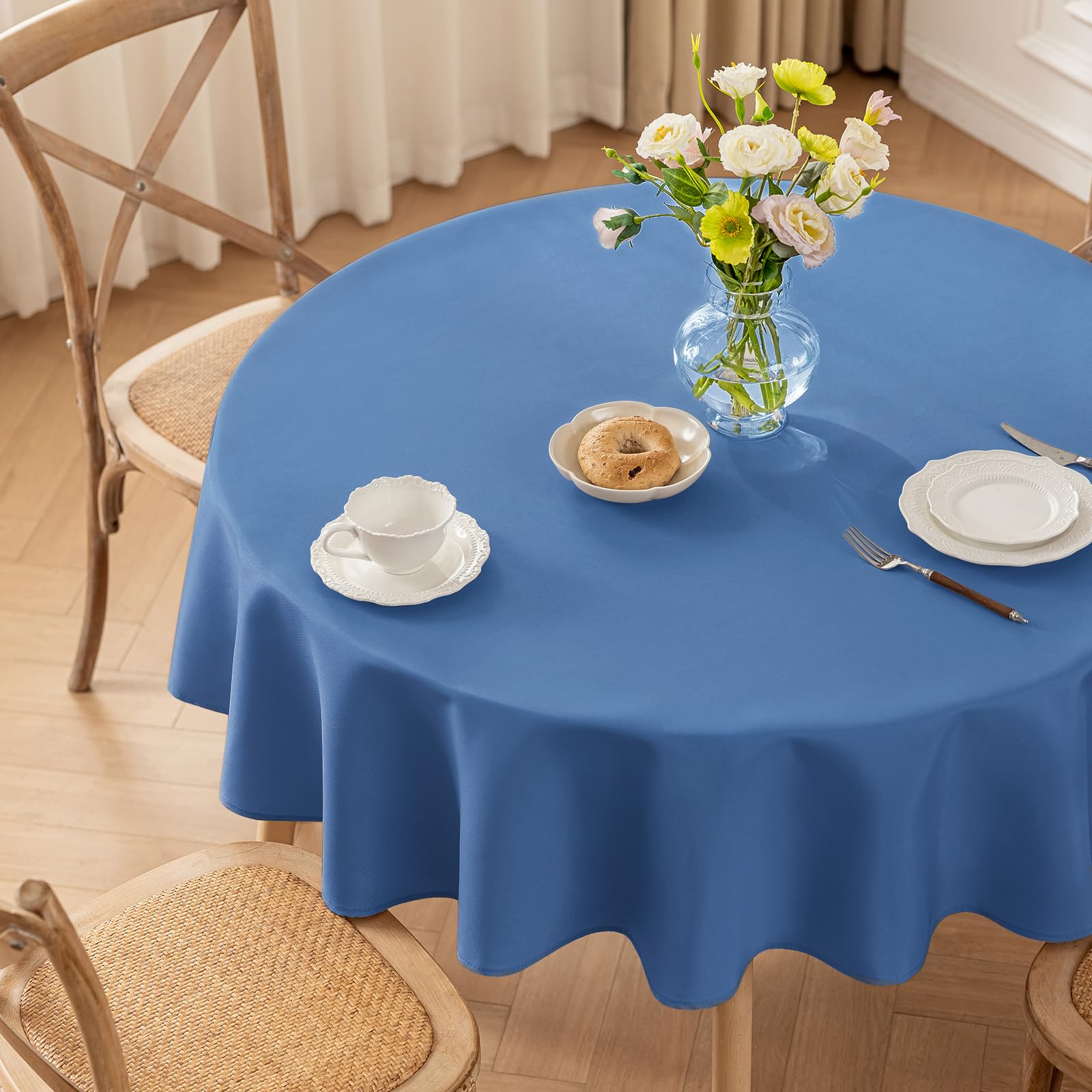 Moonooda Tischdecke, Tischdecken Abwaschbar 180g/㎡ Tischtuch aus Polyester Wasserabweisend mit Lotuseffekt, Dauerhaft Kratzfest für Wohnzimmer, Esszimmer, Balkon, Garten