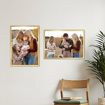 A3 Picture Frame Gold, Large Poster Frame for Horizontal or Vertical Wall Display in Living Room, Office, Gallery