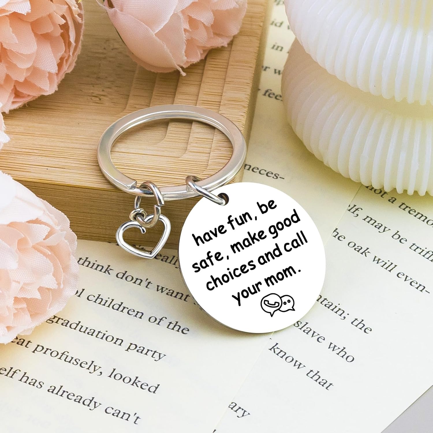 Teen Boy Girl Gifts Funny Keychain Gifts for Teenage Boys Girls Son Daughter Gift from Mom Back to School Gift for Teen Boys Girls - Have Fun Be Safe Make Good Choices Call Your Mom