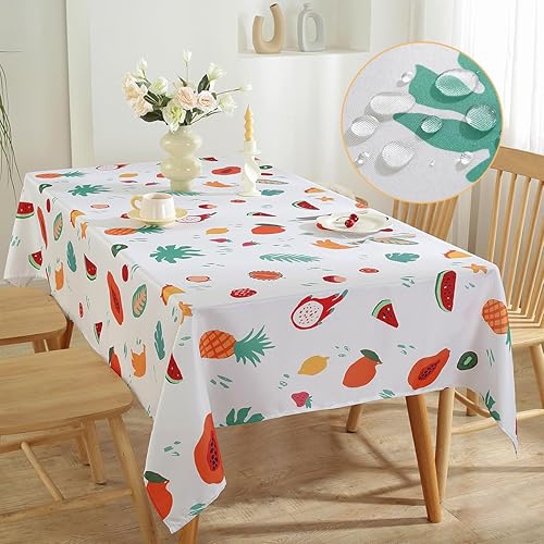 SASTYBALE Mantel rectangular para exteriores, mantel de frutas tropicales, a prueba de derrames y resistente a las manchas, fundas de mesa lavables