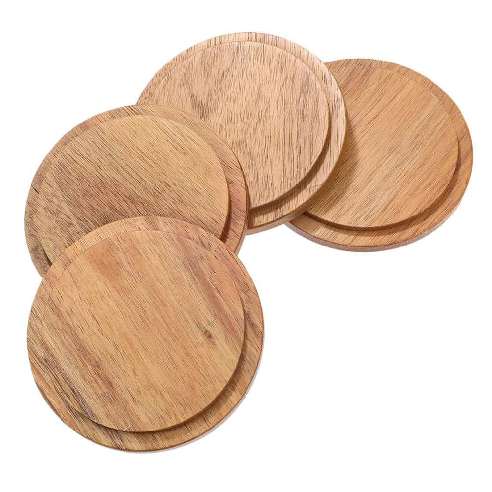 Amazon｜AUTSUPPL 4個 ガラス木蓋 丸いマグカップの蓋 ティー