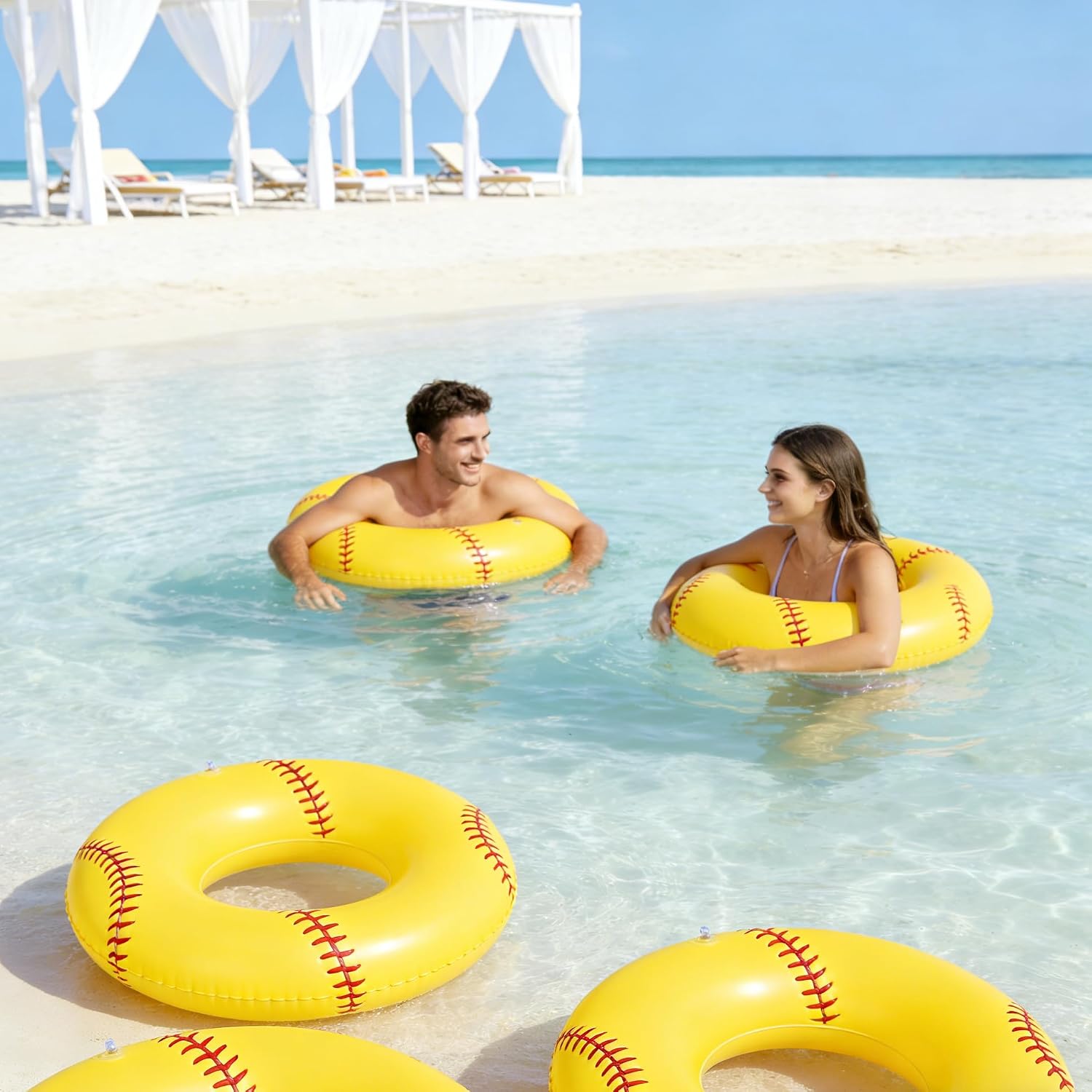wimming Pool Tubes-2PCS Inflatable Pool Floats for Adult Swim Ring Pool Floaties Inflatable Swimming Pool Raft Party Water Summer Beach Lounger Float Party Supplies