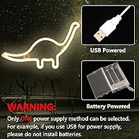 Vista 6 de Letreros de neón con forma de dinosaurio, luces LED de neón para decoración de pared, funciona con bateríasUSB, lámpara de barra para el hogar