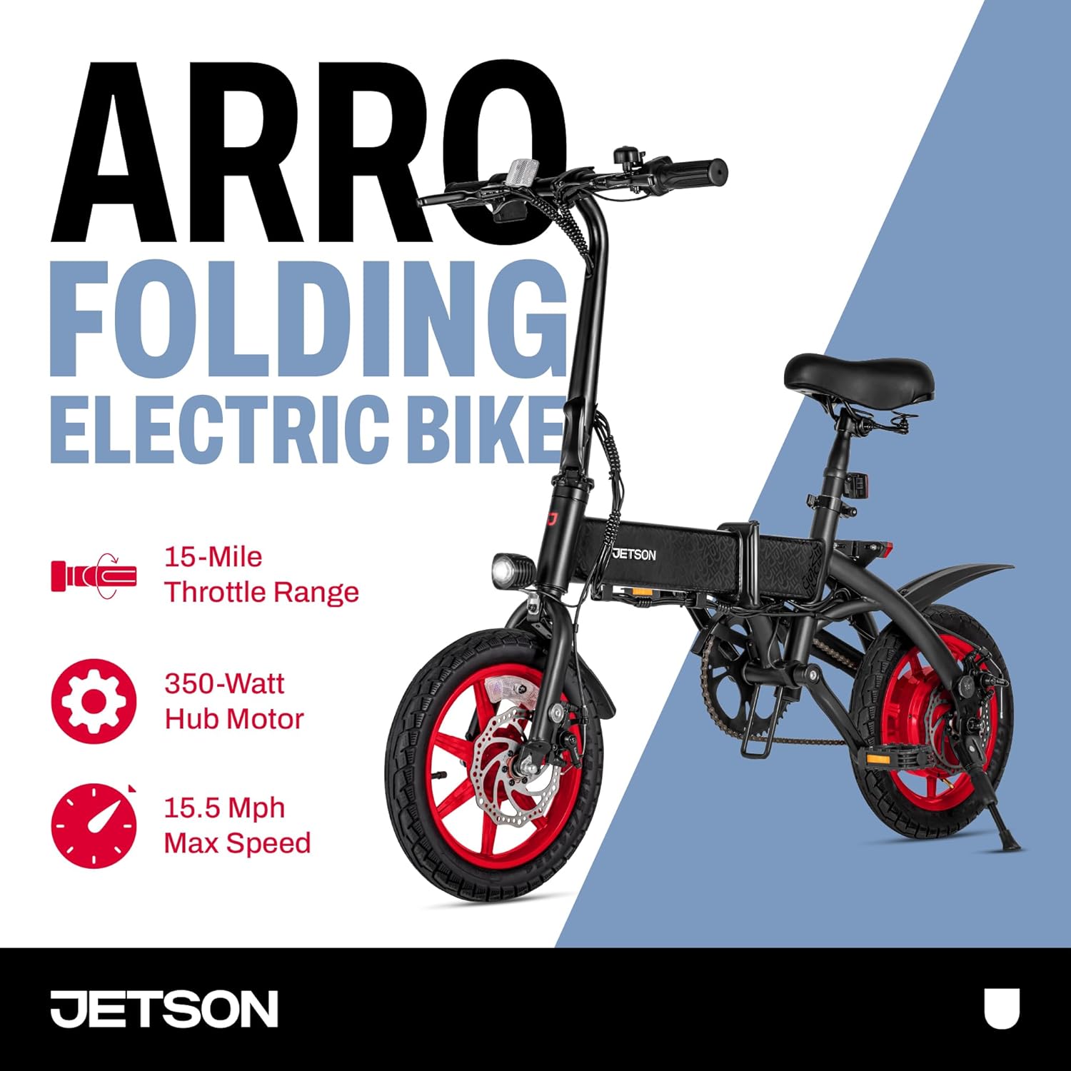 Rider on Jetson Arro Electric Bike on a cobblestone street