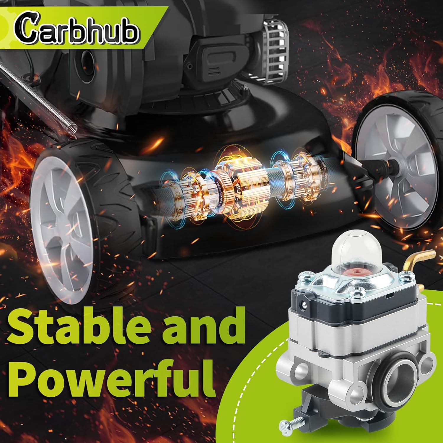 Carbhub Caburetor with 753-08159 Pawl Fit for Troy Bilt TB146EC TB525EC TB575EC TB590EC TB525ES TB539ES String Trimmer with Filter Replace 753-06220 753-06220A 753-06220B