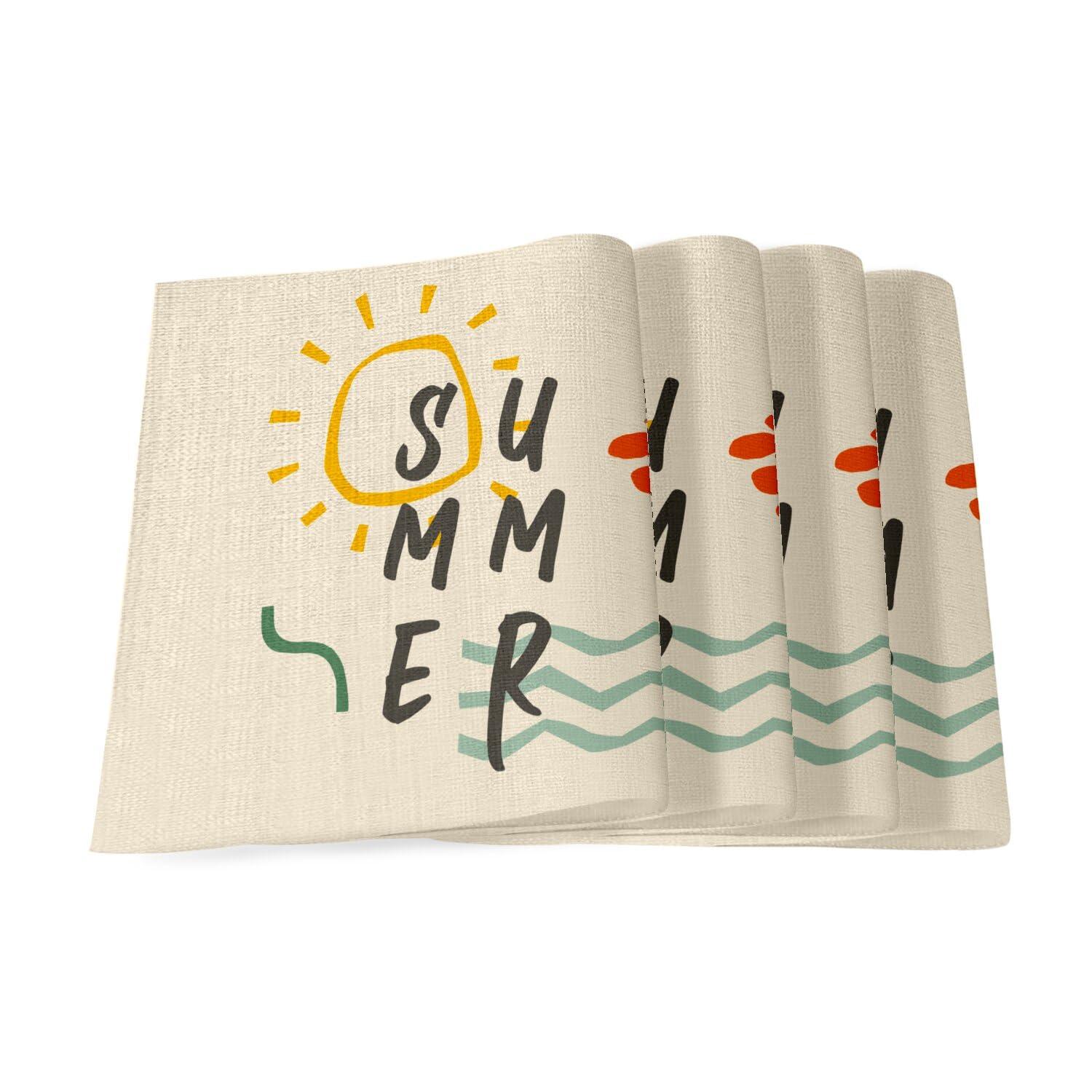 Sets de table en lin protecteurs grand format 40x28,5 cm style plage