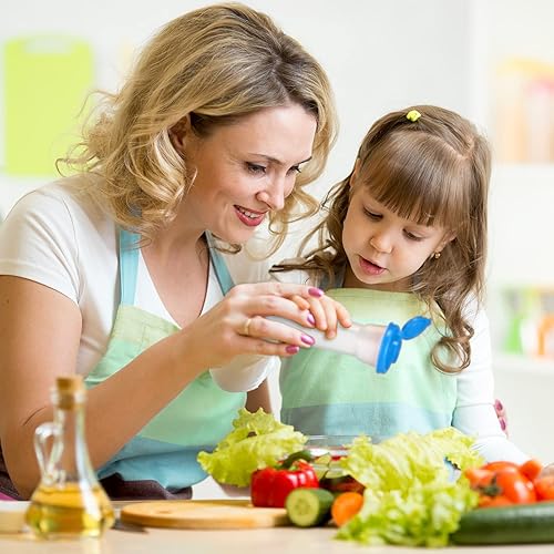 Miniatura 7 de Lounsweer Juego de 4 saleros y pimenteros de plástico con tapa a prueba de humedad para el hogar, cocina, restaurante, aire libre, campamento,