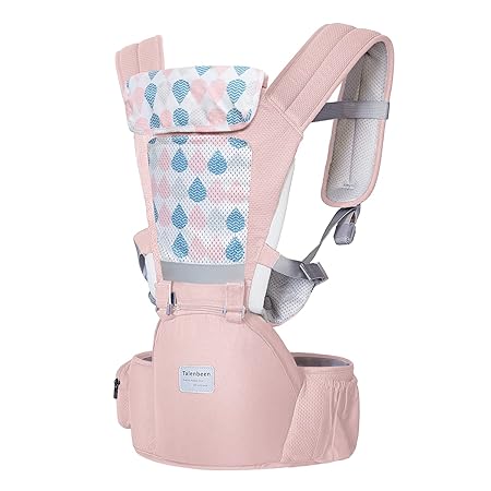 Baby Carrier with Hip Seat Baby Wrap Carrier All Season Multifunctional Baby Carrier Newborn to Toddler Baby Doll Carrier Front and Back for Men and Girls (T Pink)