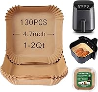 Vista 8 de Mini Forros para Freidora de Aire Desechables para la Mayoría de las Freidoras de Aire Pequeñas de 2-5 Qt, 100 Piezas de Papel Pergamino Pequeño