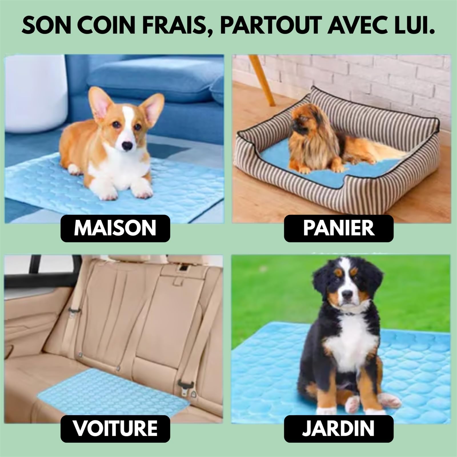 ChiKitur Tapis Refroidissant pour Chat Lavable et Respirant