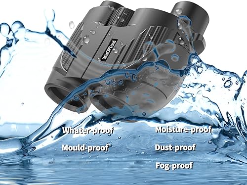 Miniatura 6 de Binoculares compactos con correa para niños y adultos, 20 x 25 de alta potencia, mini binocus de visión nocturna transparente con poca luz con