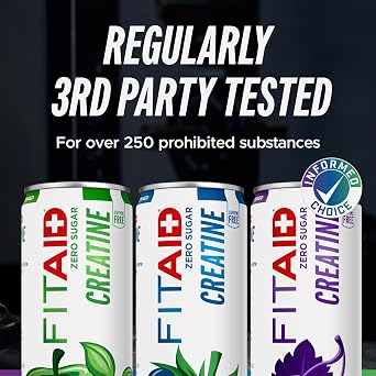 FITAID Creatine Recovery Drink, Electrolytes, Zero Sugar Variety, 24pk