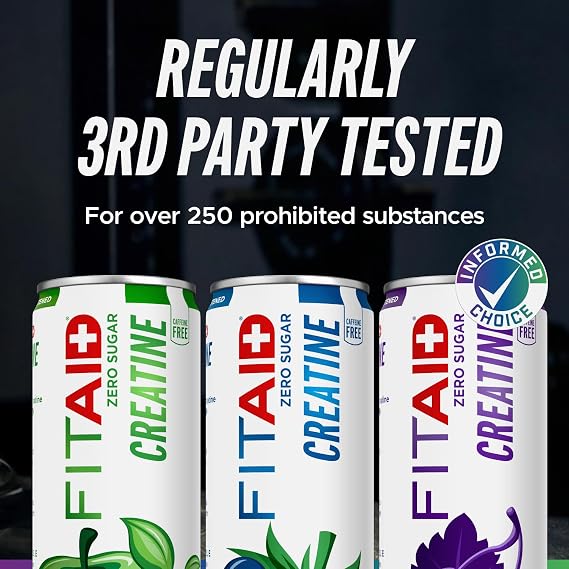 FITAID Creatine Recovery Drink, Electrolytes, Zero Sugar Variety, 24pk