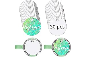 Sublimation Lid Topper for Stanley Cup - 30-Pack of 4.3'' Round MDF Blanks