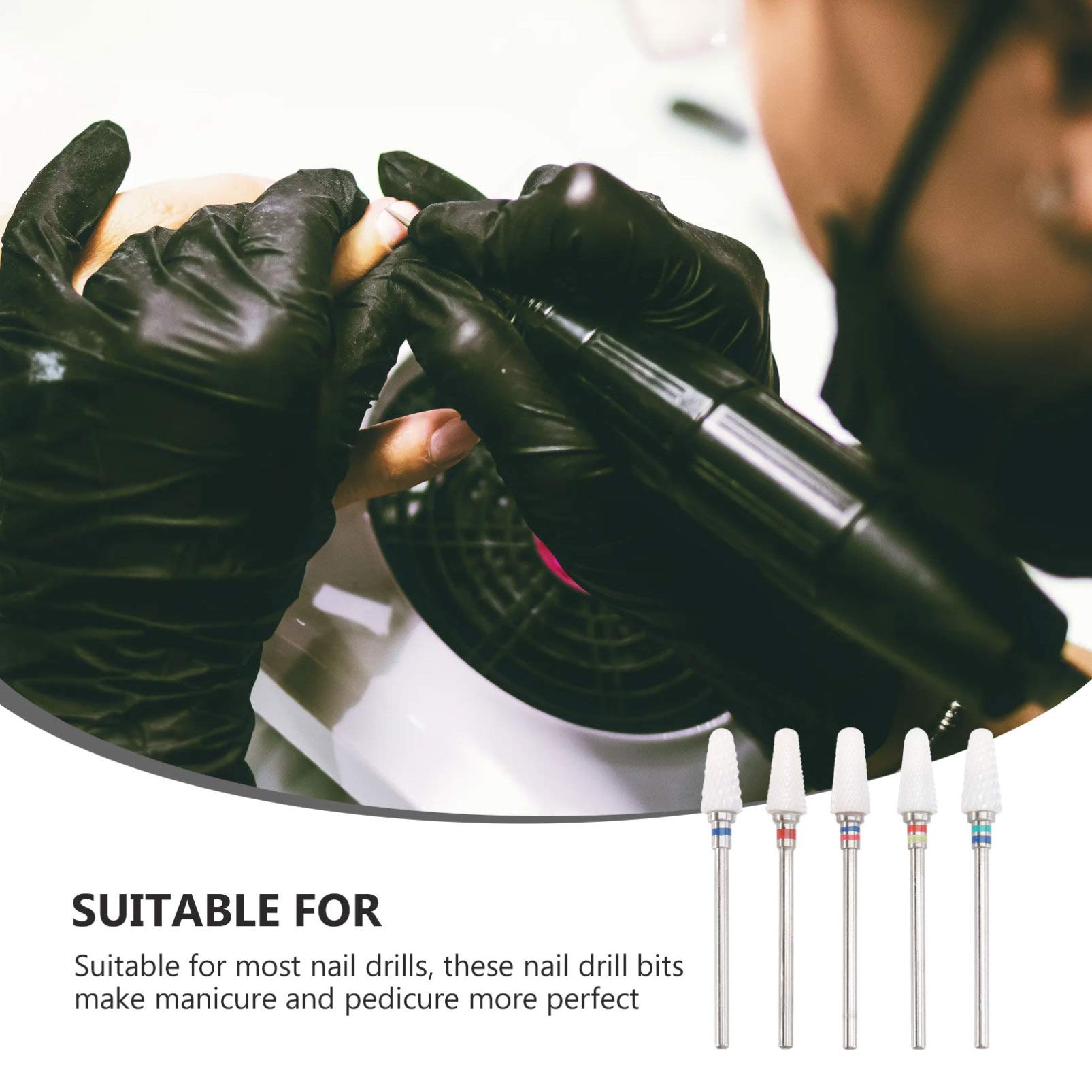 minkissy 10piezas Cabezal Lijado De Cerámica Para Brocas De Uñas Accesorios Para Manicura Color Aleatorio Compatible La Mayoría De Taladros De Uñas