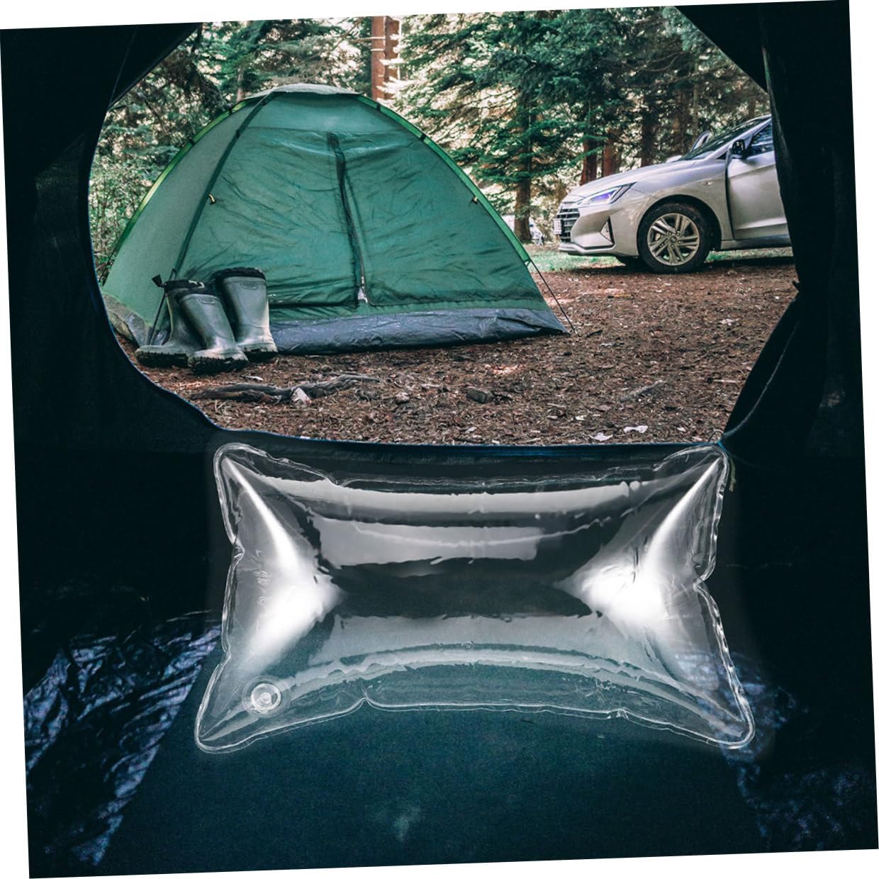 Hemobllo Oreiller Gonflable Transparent en PVC, Portable pour Voyage