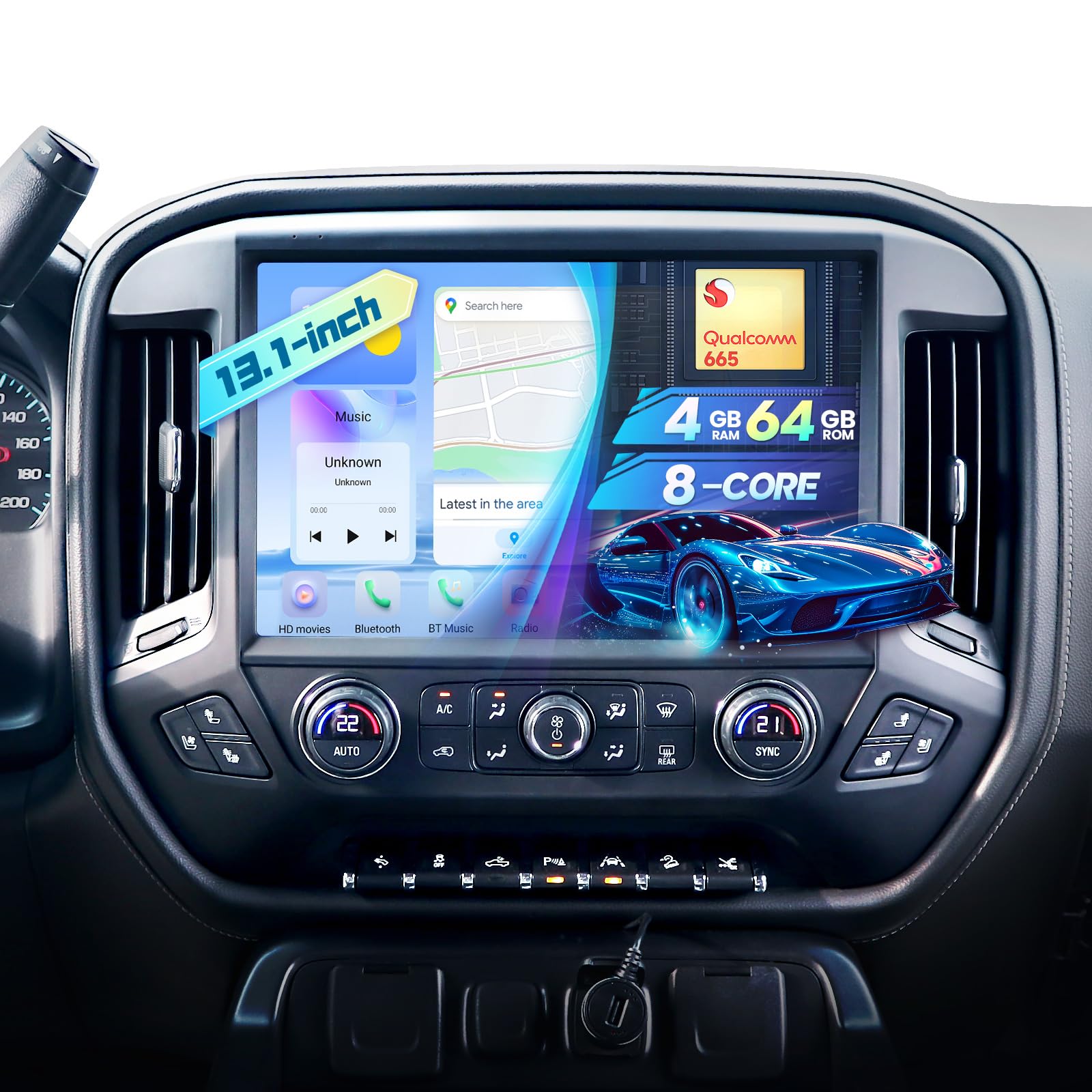 Amazon.com: Gearzbtor 13.1Inch Qualcomm 8Core 4+64G Radio for