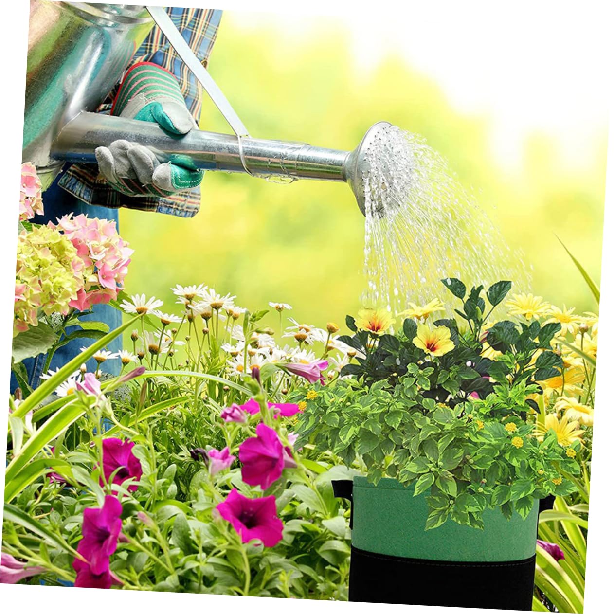 6piezas Bolsas De Cultivo De Plantas De Fieltro Macetas Transpirables para Jardín Tiesto para Verduras y Flores Cultivo Interiores y Exteriores
