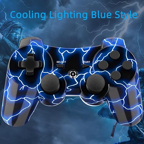 Miniatura 5 de Paquete de 2 controladores inalámbricos que funcionan con controlador PS3 control YU33 funciona con controlador Playstation 3 inalámbrico control