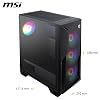 MSI MAG FORGE 130A AIRFLOW PC Case ATX Middle Tower Black with 4 RGB Fans Tempered Glass Side Panel Magnetic Dust Filter CS9324